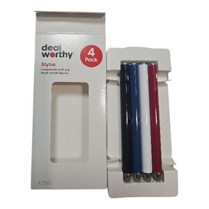 Deal Worthy Stylus 4-Pack Red, Blue, White, Black New‎ In Box